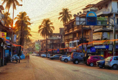 Goa watercolor canvas