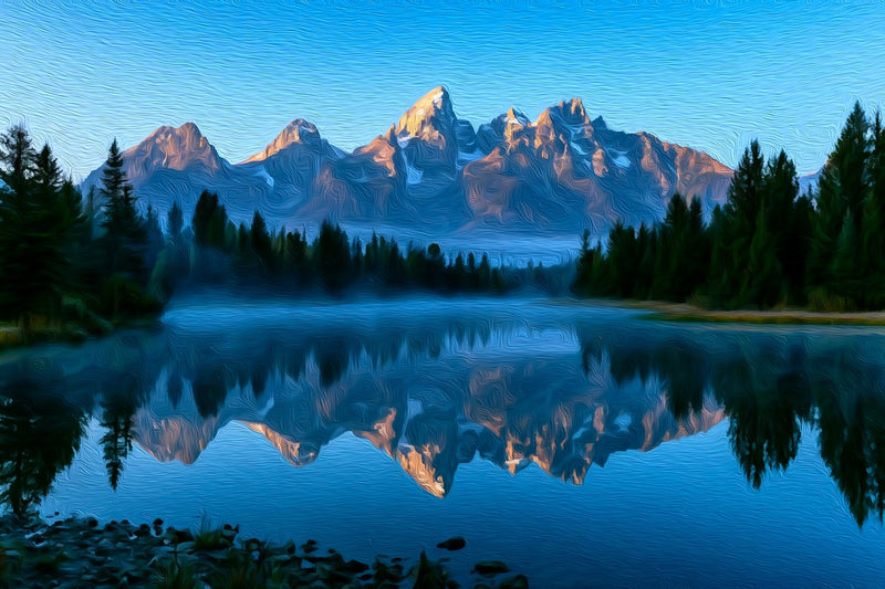 Teton Range Lake Reflection, Grand Teton National Park canvas
