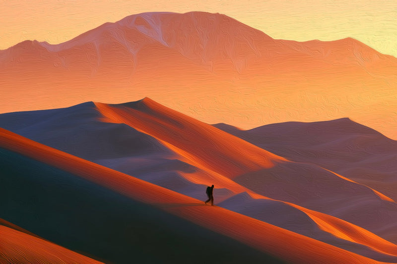 Lone Hiker Among Dunes, Great Sand Dunes canvas