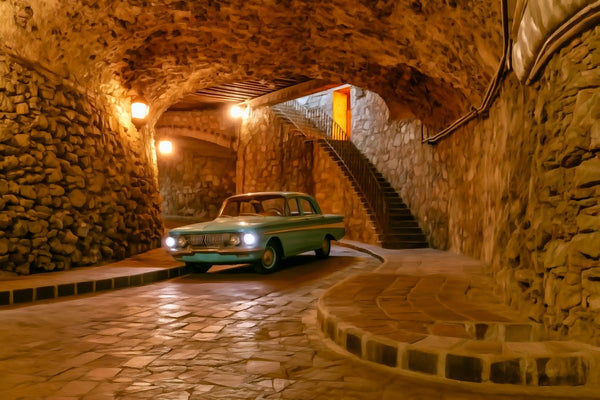 Guanajuato Underground Tunnel Road, Guanajuato watercolor canvas