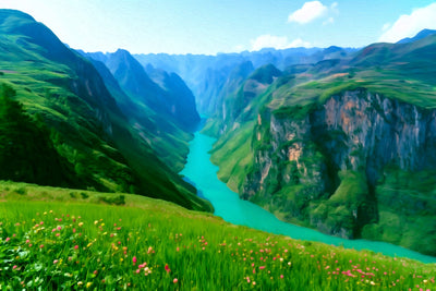 Ha Giang Loop watercolor canvas
