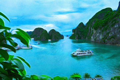 Ha Long Bay watercolor canvas
