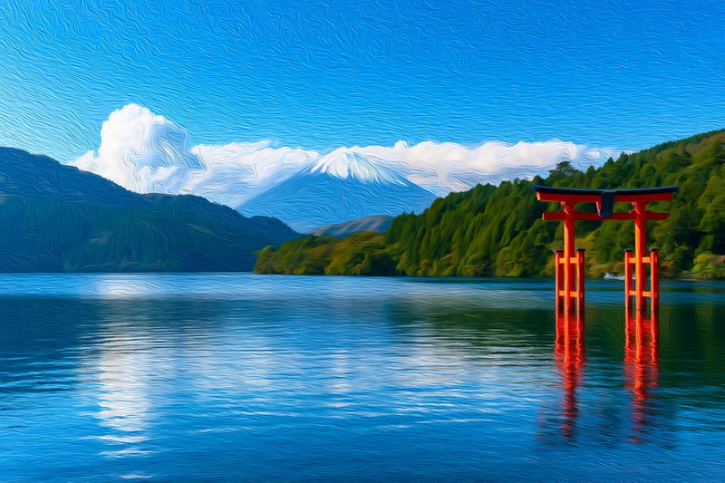 Hakone Lake Ashi Torii Gate, Hakone canvas