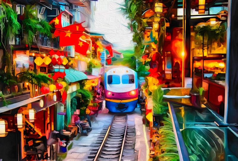 Hanoi Train Street, Hanoi canvas