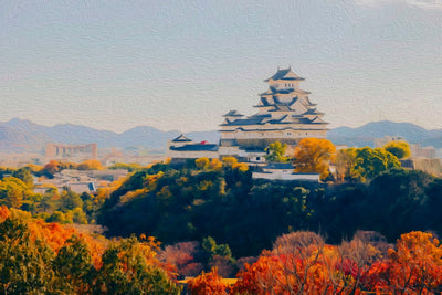 Himeji watercolor canvas