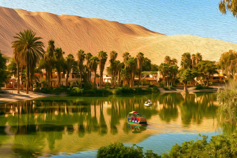 Huacachina Oasis Desert Lake, Huacachina canvas