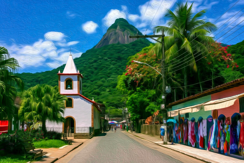 Freguesia de Santana Village Street, Ilha Grande canvas