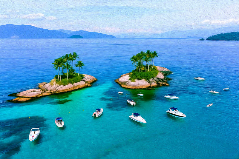 Twin Islets Turquoise Bay, Ilha Grande canvas