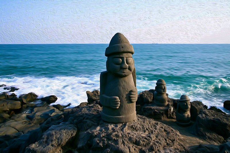 Dol Hareubang Stone Grandfather, Jeju Island canvas