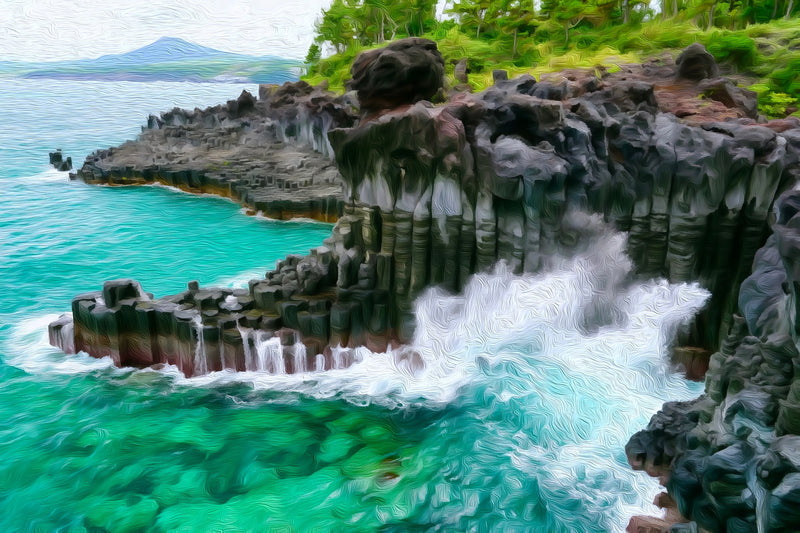 Jungmun Daepo Jusangjeolli Cliffs, Jeju Island canvas
