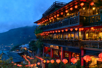 Jiufen watercolor canvas