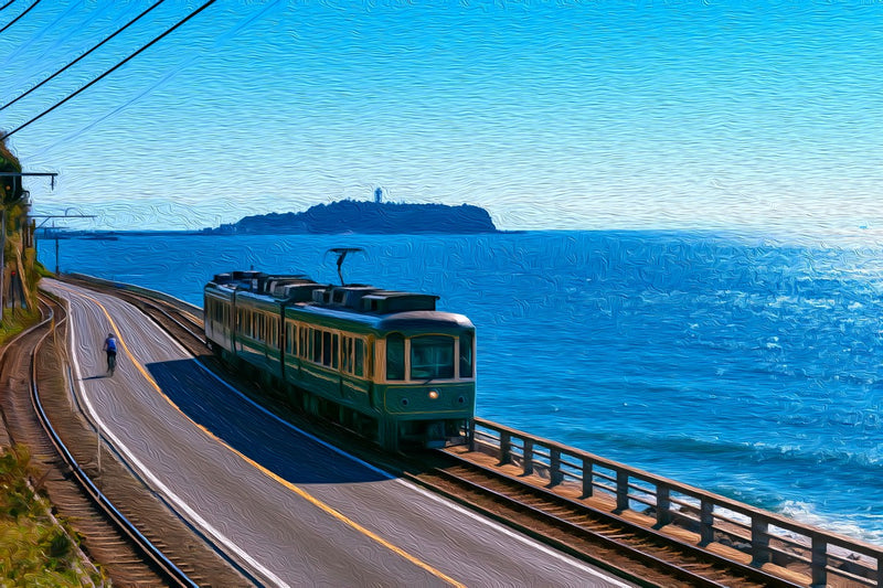Enoshima Island Coastal Train, Kamakura canvas