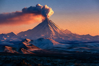 Kamchatka Peninsula watercolor canvas