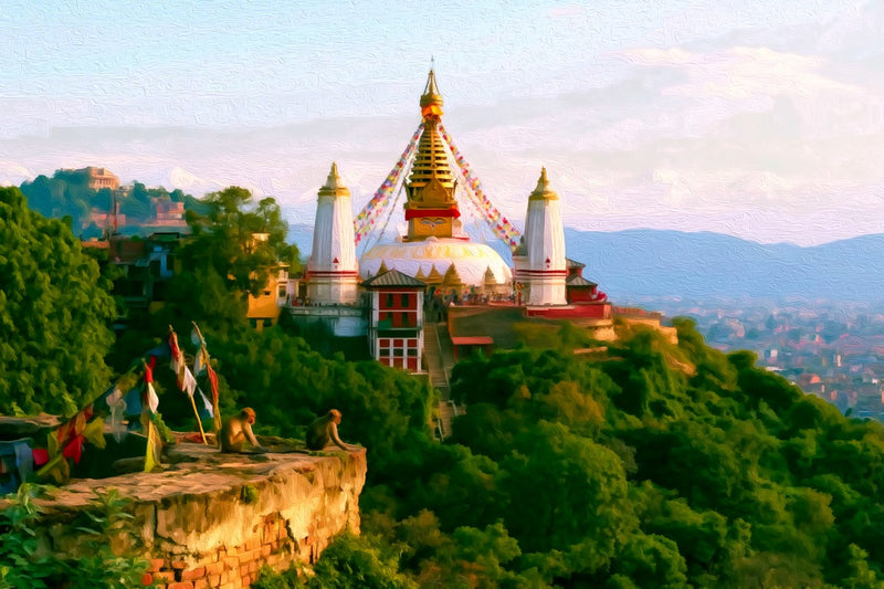 Swayambhunath Stupa Hill, Kathmandu canvas