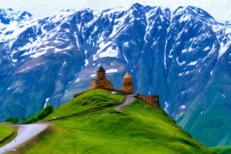 Gergeti Trinity Church, Kazbegi canvas