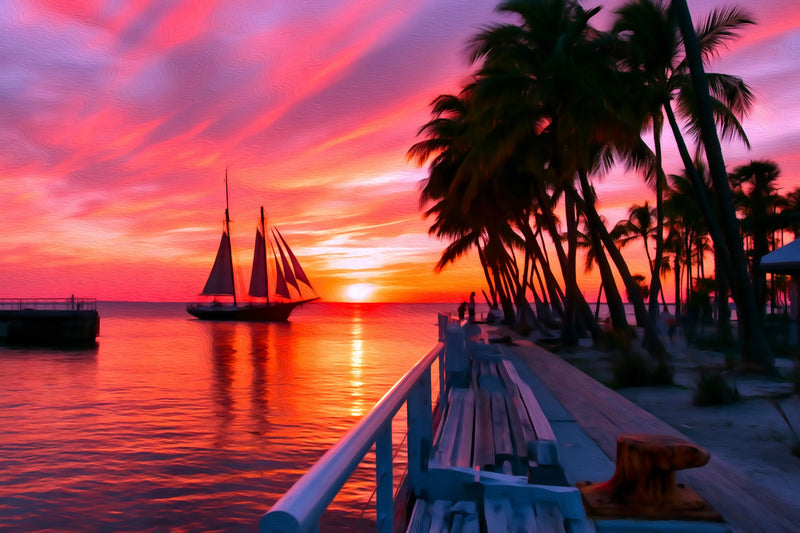 Key West Sunset Pier, Key West canvas