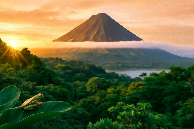 Arenal Volcano Sunrise Rainforest, La Fortuna canvas
