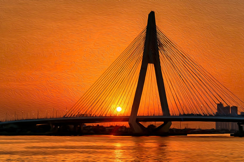 Lagos Cable-Stayed Bridge Sunset, Lagos canvas