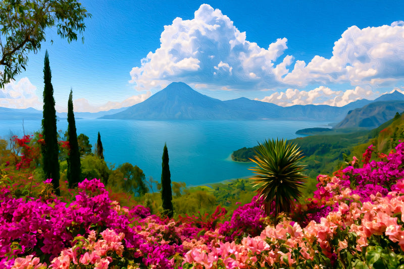 Lake Atitlan Volcano Vista, Lake Atitlan canvas