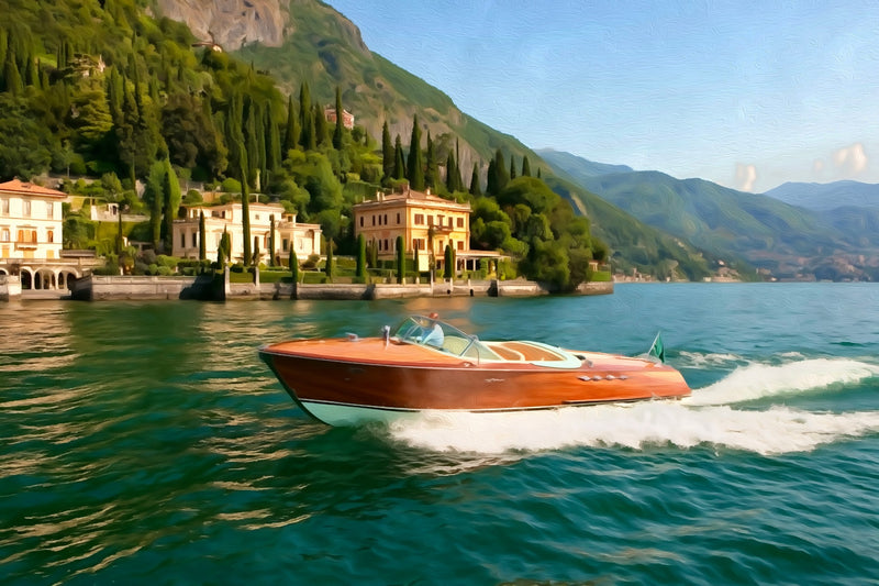 Lake Como Villa Shoreline, Lake Como canvas