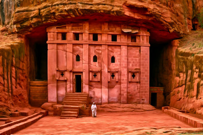 Lalibela watercolor canvas