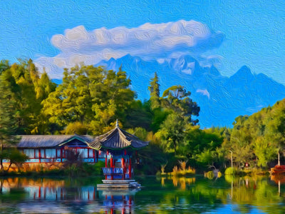 Lijiang watercolor canvas