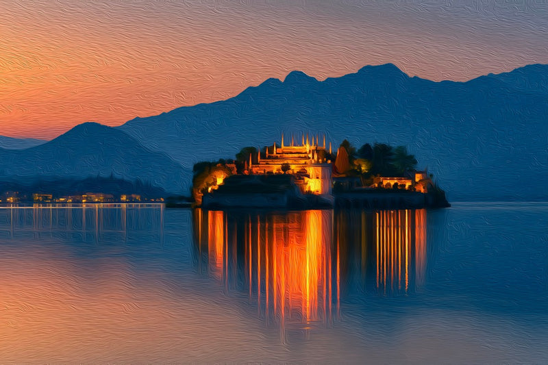 Isola Bella at Dusk, Locarno canvas