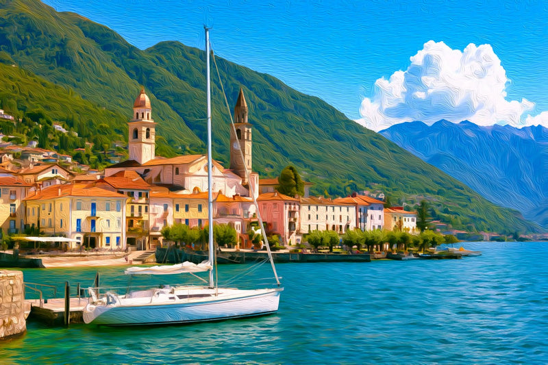 Locarno Lakefront Old Town, Locarno canvas