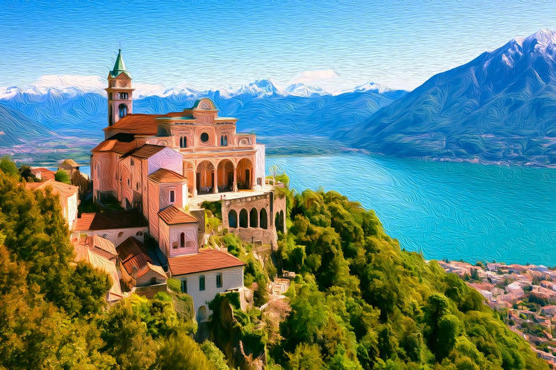 Madonna del Sasso Sanctuary, Locarno canvas