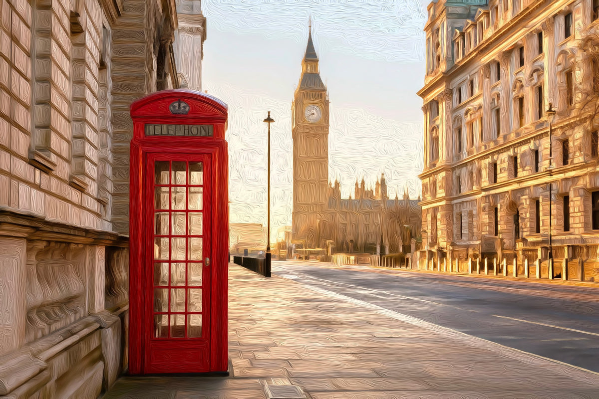 Big Ben Parliament Street gallery canvas, unframed and in an espresso floating frame — London, England