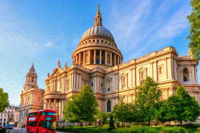St Pauls Cathedral London, London watercolor canvas
