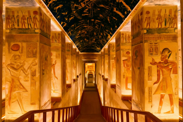 Valley of the Kings Tomb Corridor, Luxor watercolor canvas