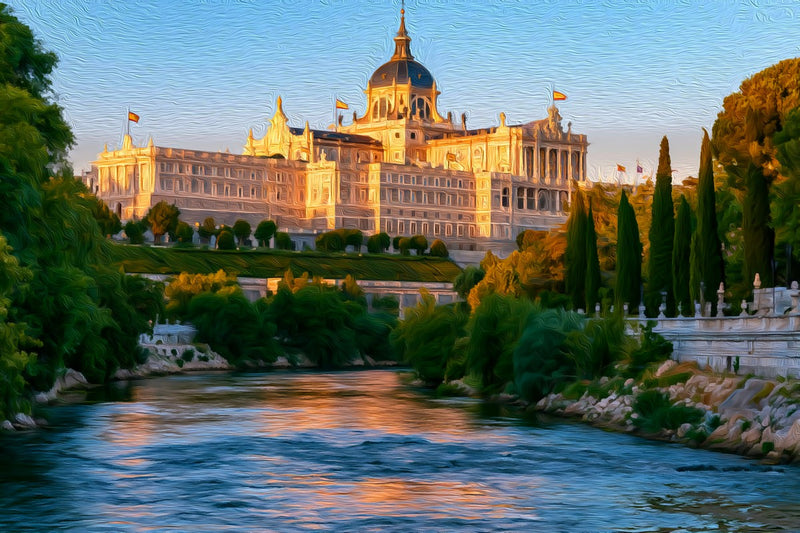 Royal Palace & Almudena Cathedral Riverside, Madrid canvas