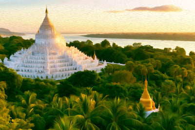 Mandalay watercolor canvas