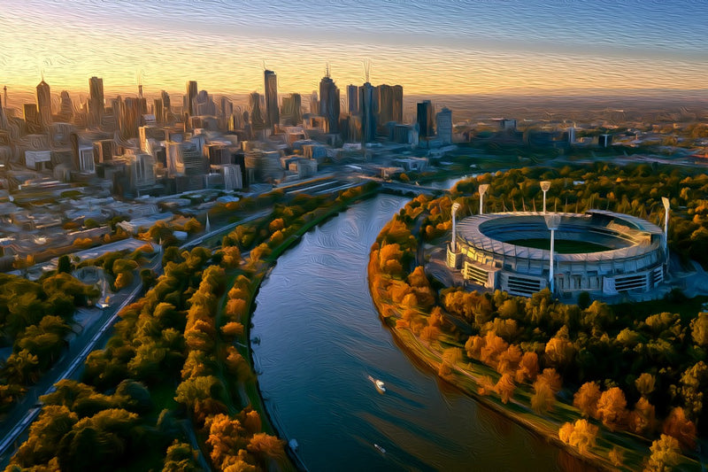 MCG Yarra River Aerial, Melbourne canvas