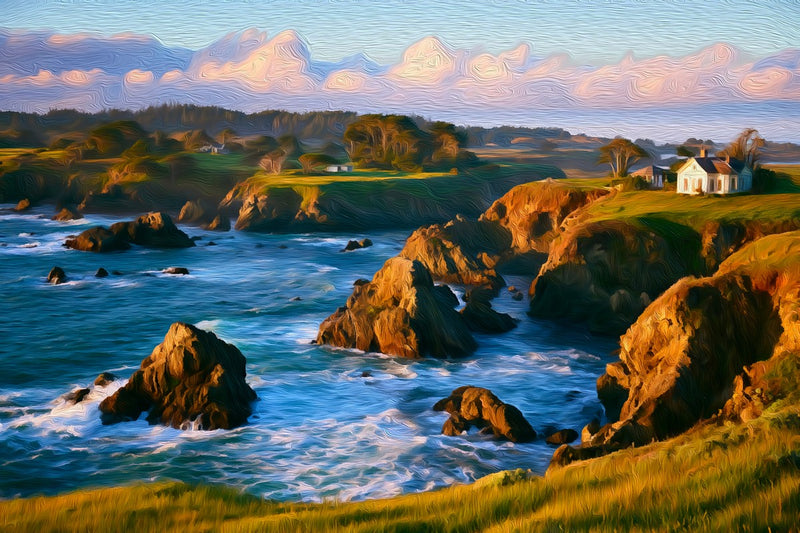 Rocky Coastal Cliffs Vista, Mendocino canvas