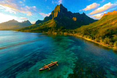 Moorea watercolor canvas