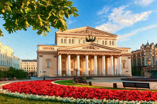 Bolshoi Theatre Moscow, Moscow watercolor canvas