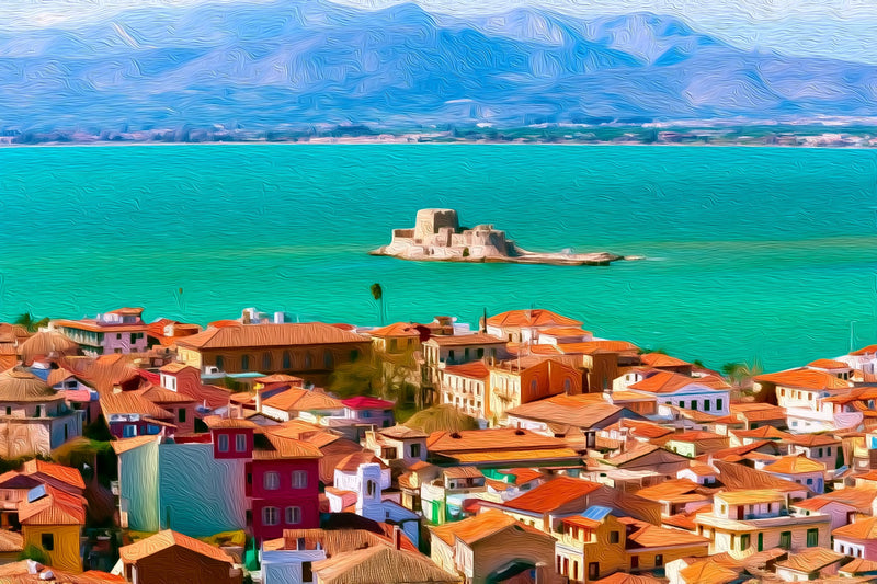 Bourtzi Castle Nafplio Bay, Nafplio canvas