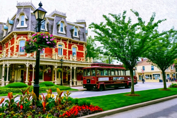 Prince of Wales Hotel Trolley, Niagara-on-the-Lake watercolor canvas