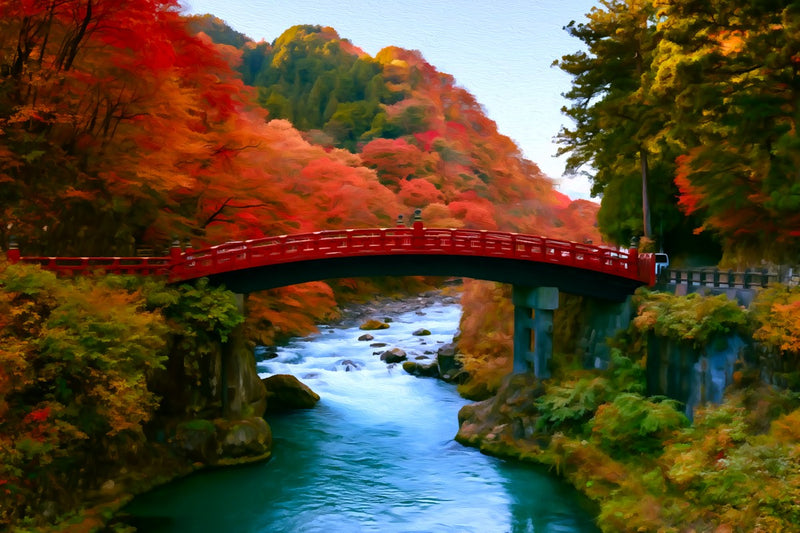 Shinkyo Sacred Bridge, Nikko canvas