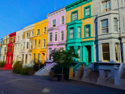 Notting Hill watercolor canvas
