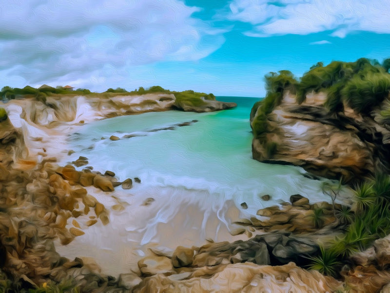 Secluded Turquoise Coastal Cove, Nusa Penida canvas