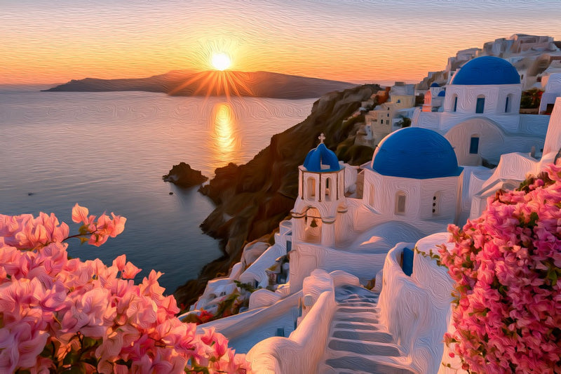 Oia Blue Domed Churches, Oia canvas