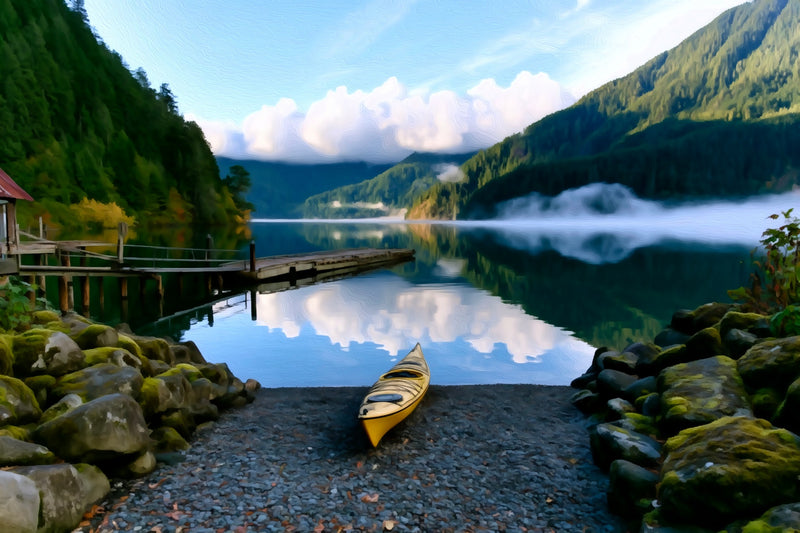 Lake Crescent Kayak Shore, Olympic National Park canvas