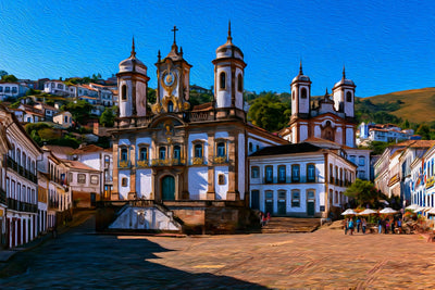 Ouro Preto watercolor canvas