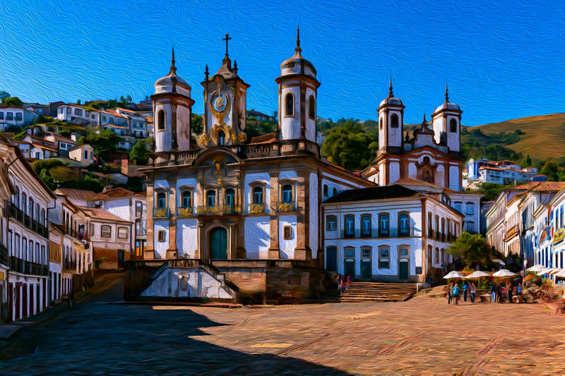 Praça Tiradentes & Igreja Nossa Senhora do Carmo, Ouro Preto canvas