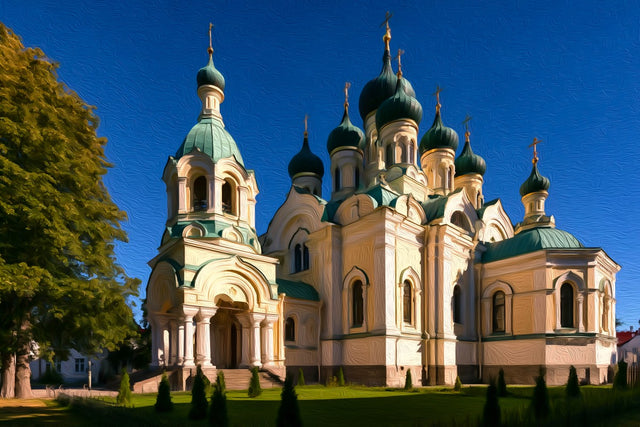 Pärnu Orthodox Church, Pärnu watercolor canvas