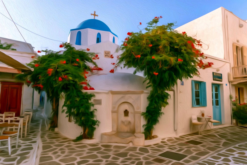 Paros Blue Dome Church, Paros canvas