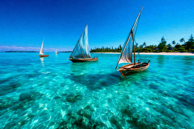 Pemba Island watercolor canvas
